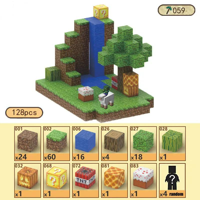Cascata - Blocos Magnéticos Minecraft | 128PCS