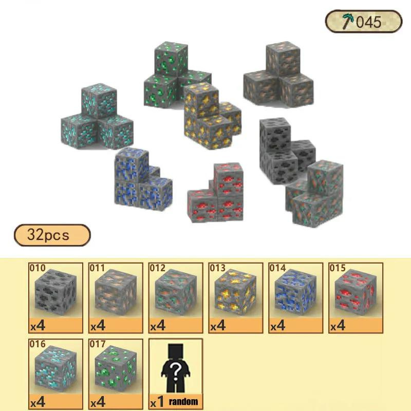 Blocos de Minério - Blocos Magnéticos Minecraft | 32PCS
