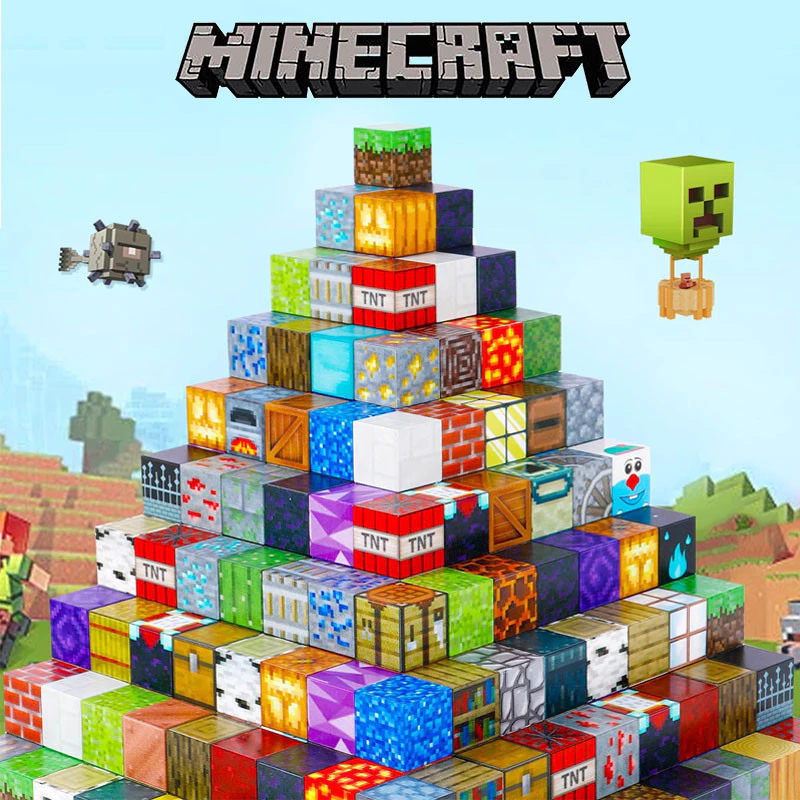 Mundo Minecraft + Minifigures de Brinde | 150PCS Magnéticas