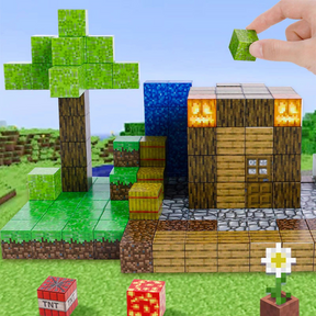 Mundo Minecraft + Minifigures de Brinde | 150PCS Magnéticas