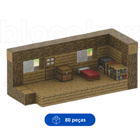 Cabana de Madeira - Blocos Magnéticos Minecraft | 80PCS