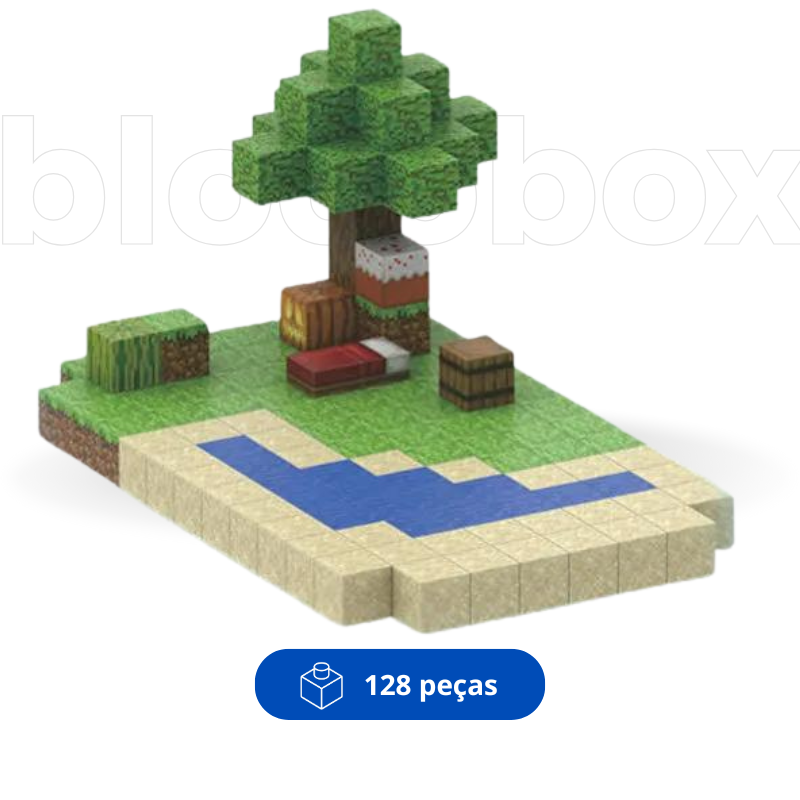 Praia Abelha - Blocos Magnéticos Minecraft | 128PCS
